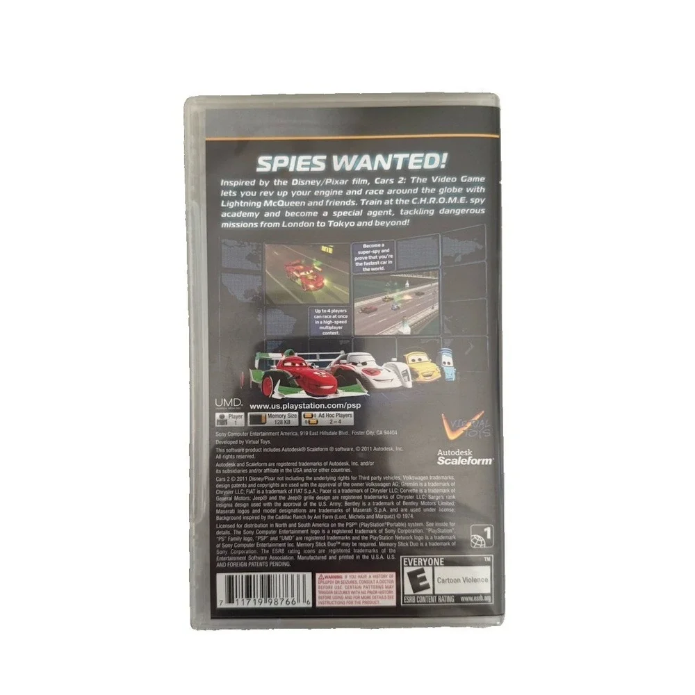 Cars 2 (Sony PSP, 2011) Complete In Box With Manual Tested